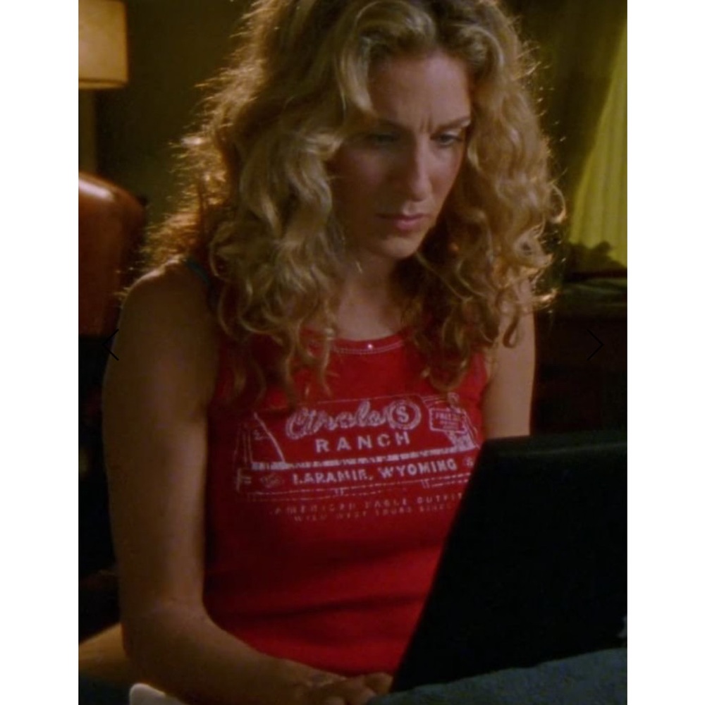 Red tank top seen on Carrie Bradshaw